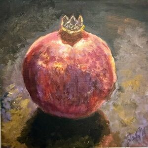 Crowned Pomegranate Original Acrylic Painting